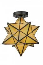 Meyda White 148883 - 12"W Moravian Star Beige Iridescent Flushmount