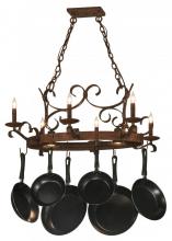 Meyda White 149135 - 36" Long Handforged Oval 6 Light Pot Rack