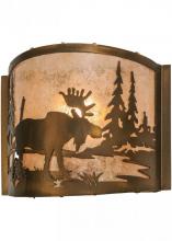 Meyda White 149962 - 12"W Moose at Lake Wall Sconce