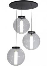 Meyda White 152074 - 34"W Bola Cilindro 3 LT Cascading Pendant