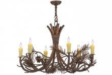 Meyda White 152840 - 36"W Woodland Pine 6 LT Chandelier