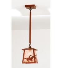 Meyda White 15507 - 7.5"Sq Cowboy & Steer Pendant