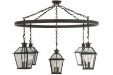 Meyda White 155989 - 62"W Coach 5 LT Chandelier