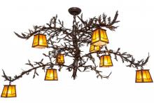 Meyda White 158067 - 48" Wide Pine Branch Valley View 8 Light Chandelier