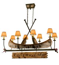 Meyda White 161863 - 52"L Personalized Canoe 8 LT Oblong Chandelier