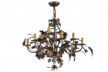 Meyda White 165484 - 34"W Greenbriar Oak Antique Copper 9 Arm Chandelier Hardware