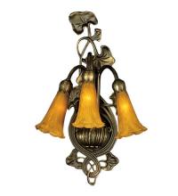 Meyda White 17191 - 10.5"W Amber Pond Lily 3 LT Wall Sconce