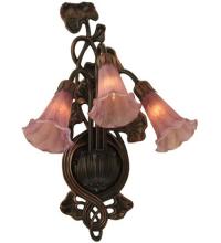 Meyda White 17311 - 10.5"W Lavender Pond Lily 3 Lt Wall Sconce