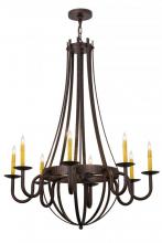 Meyda White 173504 - 38"W Barrel Stave Metallo 8 LT Chandelier