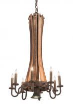 Meyda White 191707 - 20"W Barrel Stave Madera 8 LT Chandelier