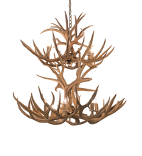 Meyda White 200463 - 42" Wide Antlers Mule Deer 12 Light Chandelier