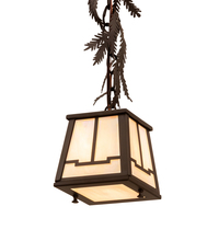 Meyda White 203820 - 5.5" Square Pine Branch Valley View Mini Pendant