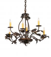 Meyda White 218893 - 28" Wide Oak Leaf & Acorn 6 Light Chandelier