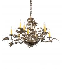 Meyda White 225725 - 32" Wide Oak Leaf 9 Light Chandelier