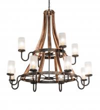 Meyda White 238765 - 61" Wide Barrel Stave 12 Light Chandelier