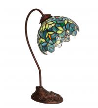 Meyda White 247786 - 18" High Nightfall Wisteria Desk Lamp