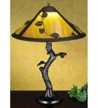 Meyda White 26296 - 23" High Mission Vine Leaf Apple Tree Table Lamp