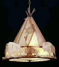 Meyda White 32120 - 24"W Teepee w/ Buffalo Pendant