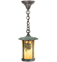 Meyda White 43871 - 8" Wide Fulton Winter Pine Mini Pendant