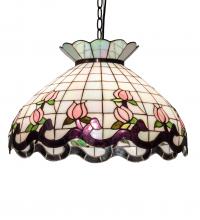 Meyda White 46579 - 20" Wide Roseborder Pendant