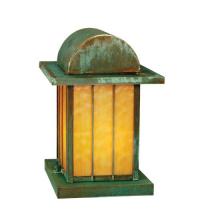 Meyda White 47039 - 9" Square Clinton Arch Lantern Pier Mount