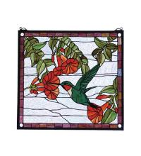 Meyda White 81540 - 21"W X 19"H Hummingbird Stained Glass Window