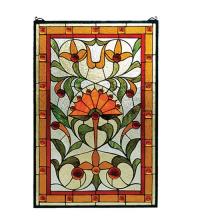 Meyda White 98229 - 20"W X 30"H Picadilly Stained Glass Window