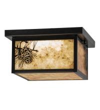 Meyda White 99669 - 12"Sq Hyde Park Winter Pine LED Flushmount